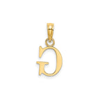Polished Block Initial G Pendant in Gold-Plated Sterling Silver - Sophia Jewelers