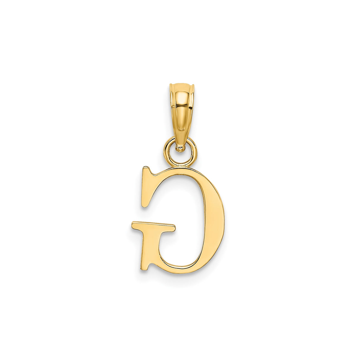 Polished Block Initial G Pendant in Gold-Plated Sterling Silver - Sophia Jewelers