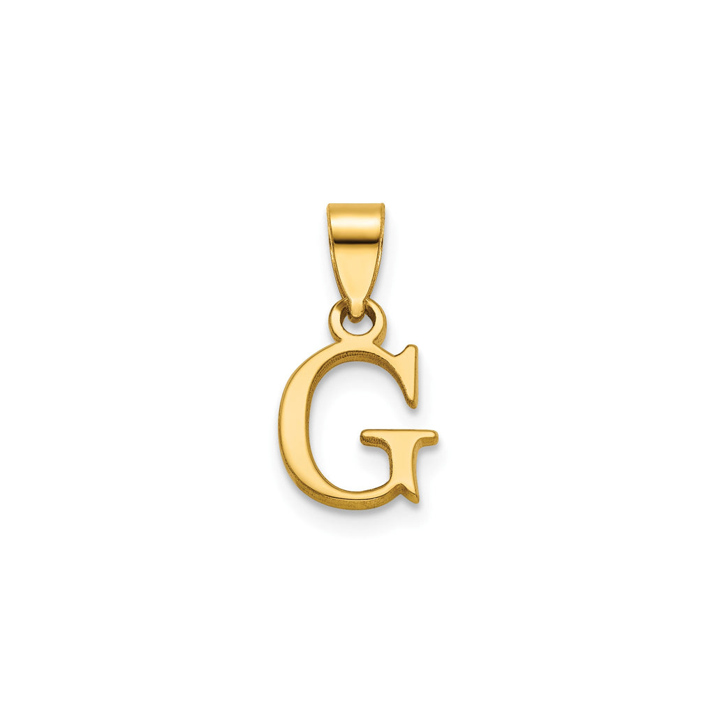 Polished Block Initial G Pendant in Gold-Plated Sterling Silver - Sophia Jewelers