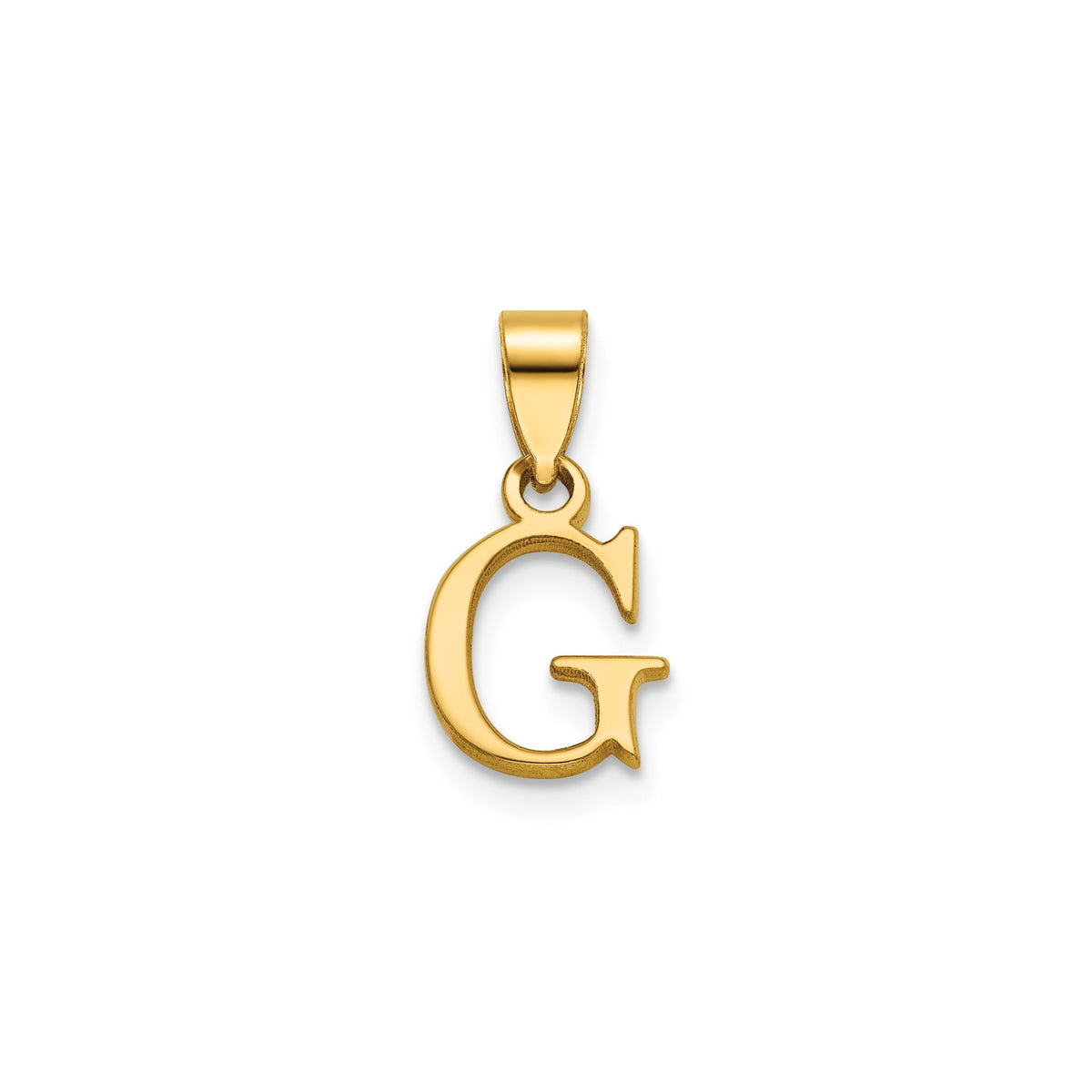 Polished Block Initial G Pendant in Gold-Plated Sterling Silver - Sophia Jewelers