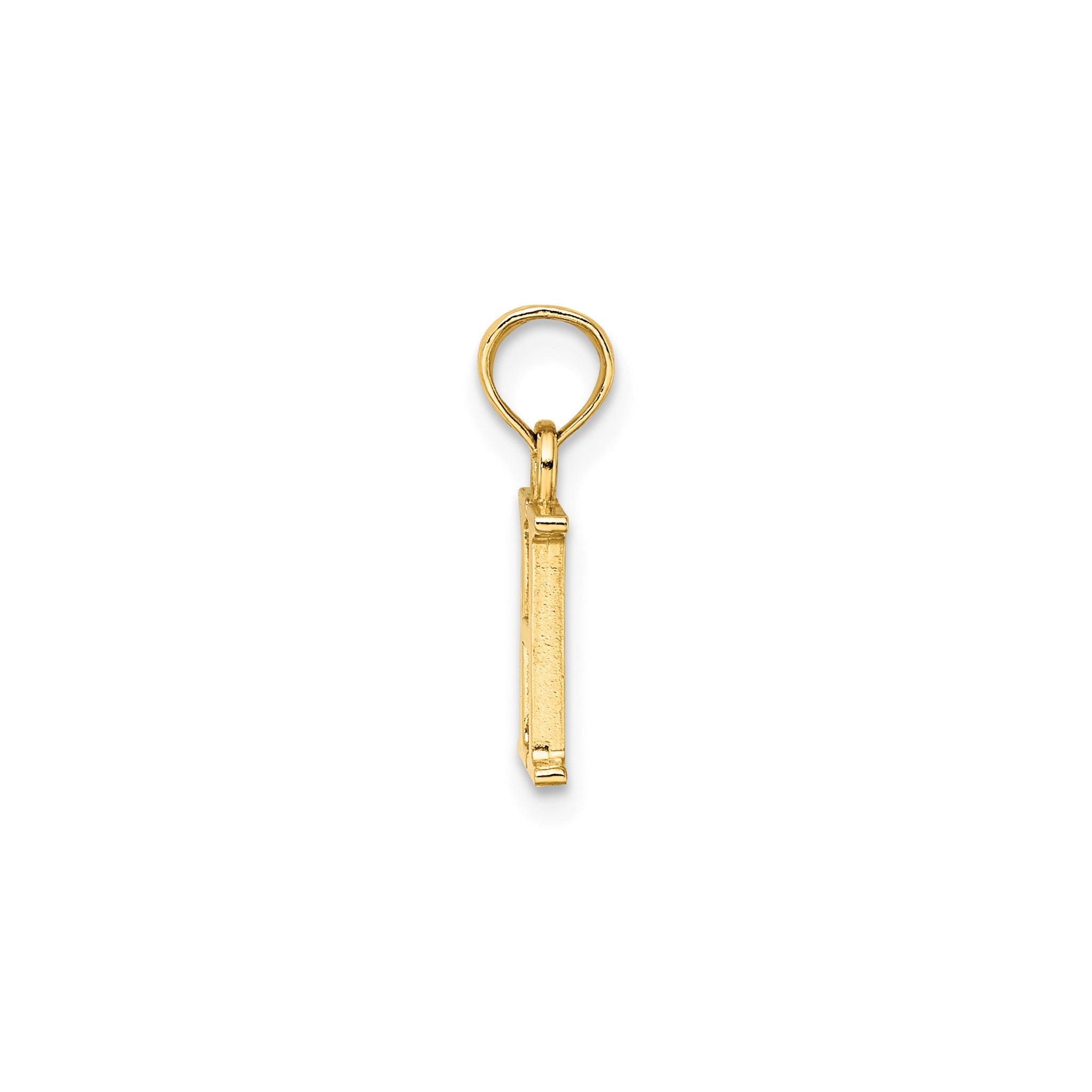 Polished Block Initial H Pendant in Gold-Plated Sterling Silver Secondary image