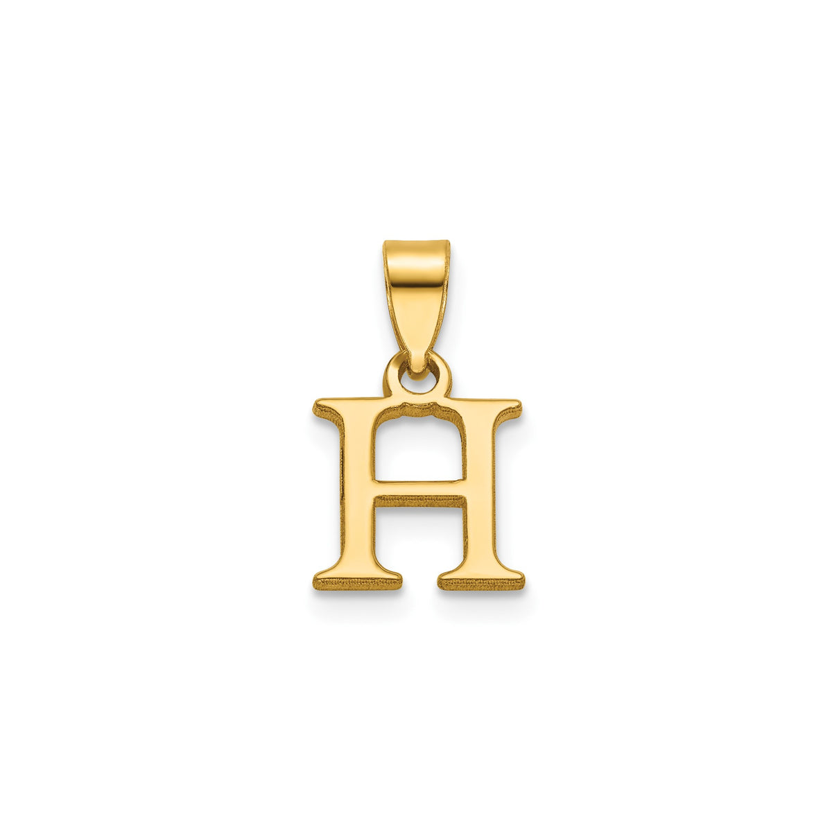 Polished Block Initial H Pendant in Gold-Plated Sterling Silver - Sophia Jewelers Main image