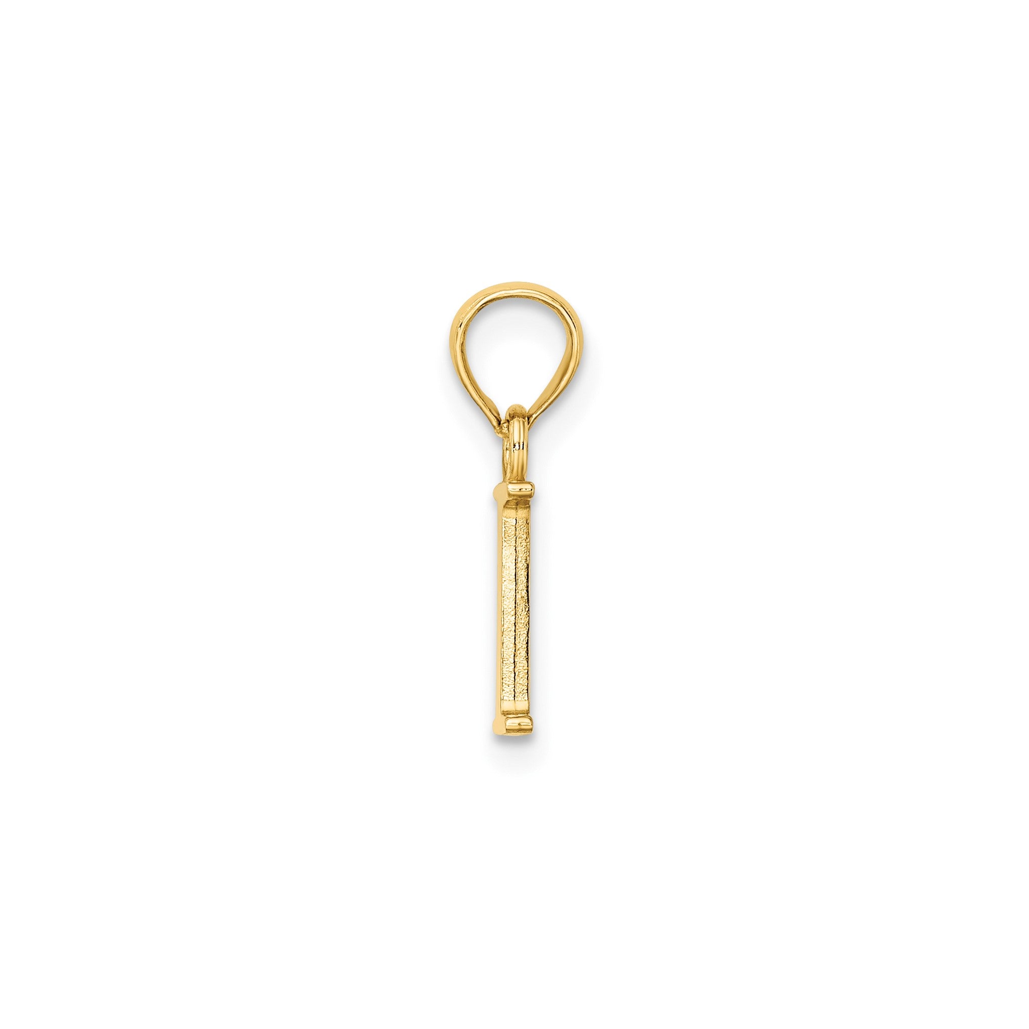 Polished Block Initial I Pendant in Gold-Plated Sterling Silver Secondary image