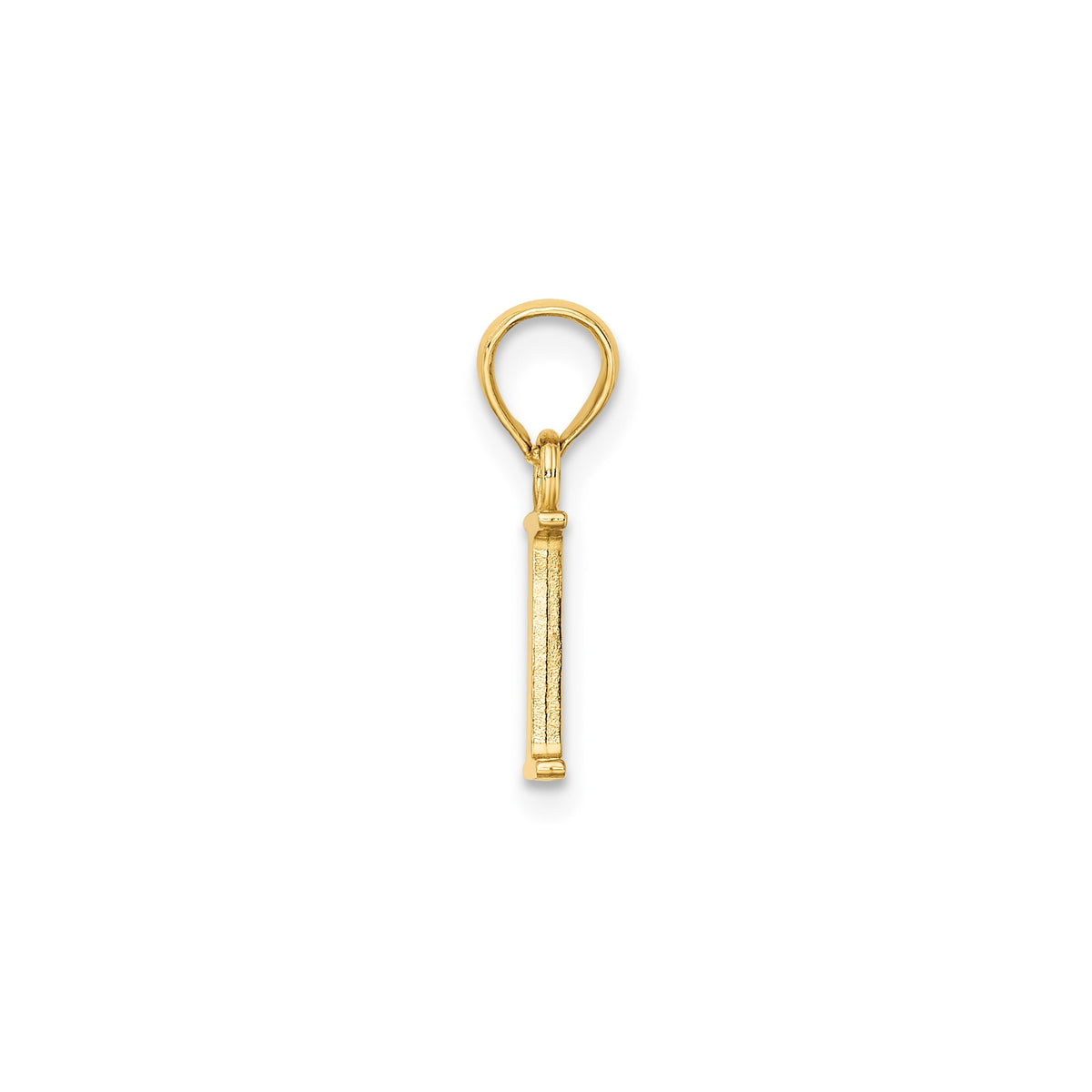 Polished Block Initial I Pendant in Gold-Plated Sterling Silver - Sophia Jewelers