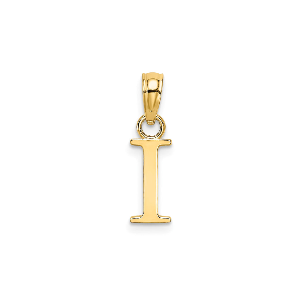 Polished Block Initial I Pendant in Gold-Plated Sterling Silver - Sophia Jewelers