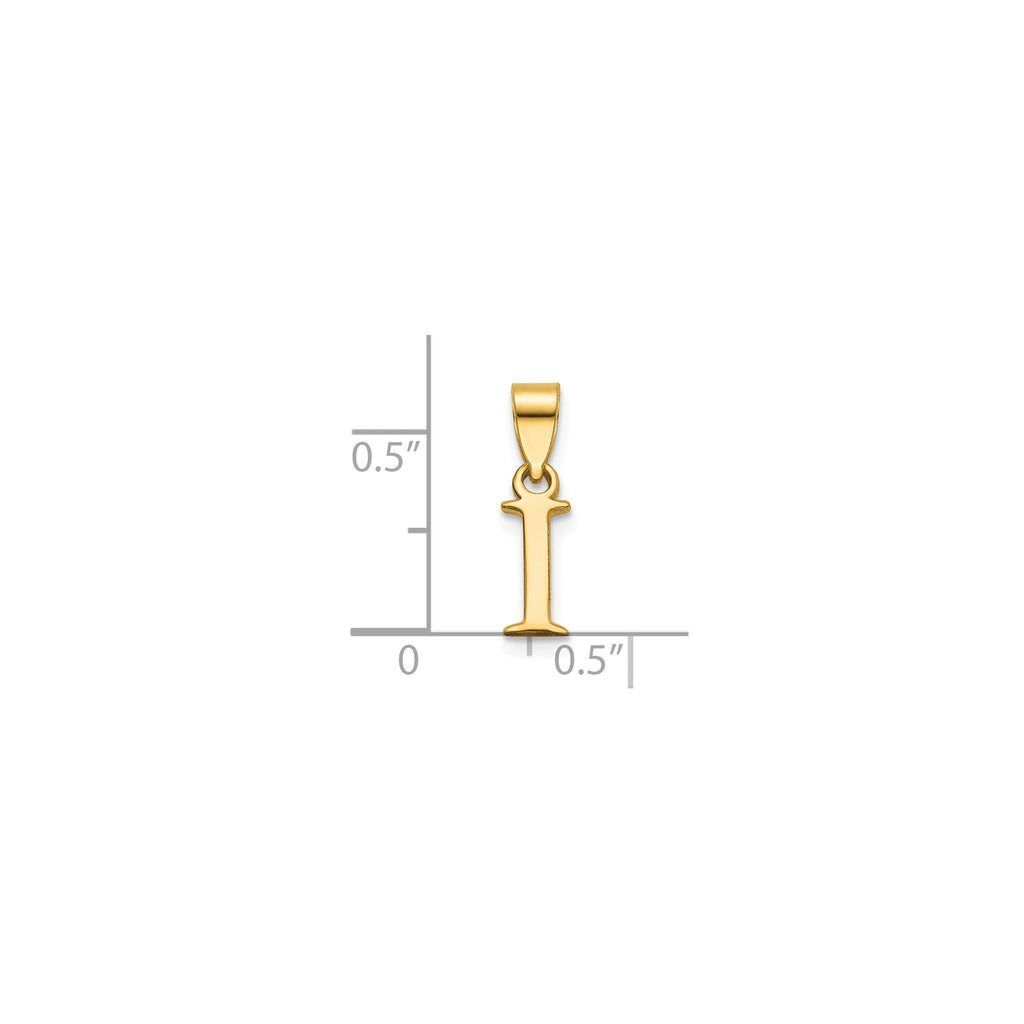 Polished Block Initial I Pendant in Gold-Plated Sterling Silver - Sophia Jewelers