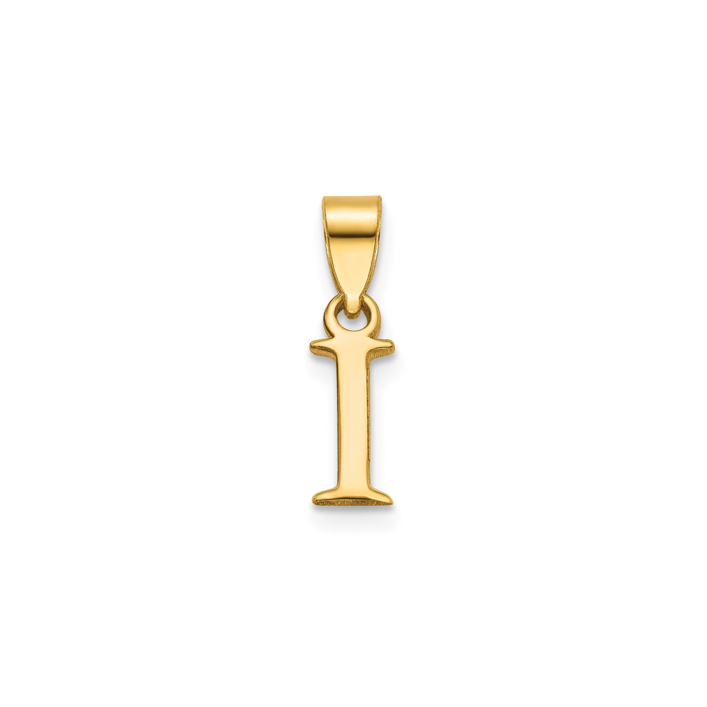 Polished Block Initial I Pendant in Gold-Plated Sterling Silver - Sophia Jewelers