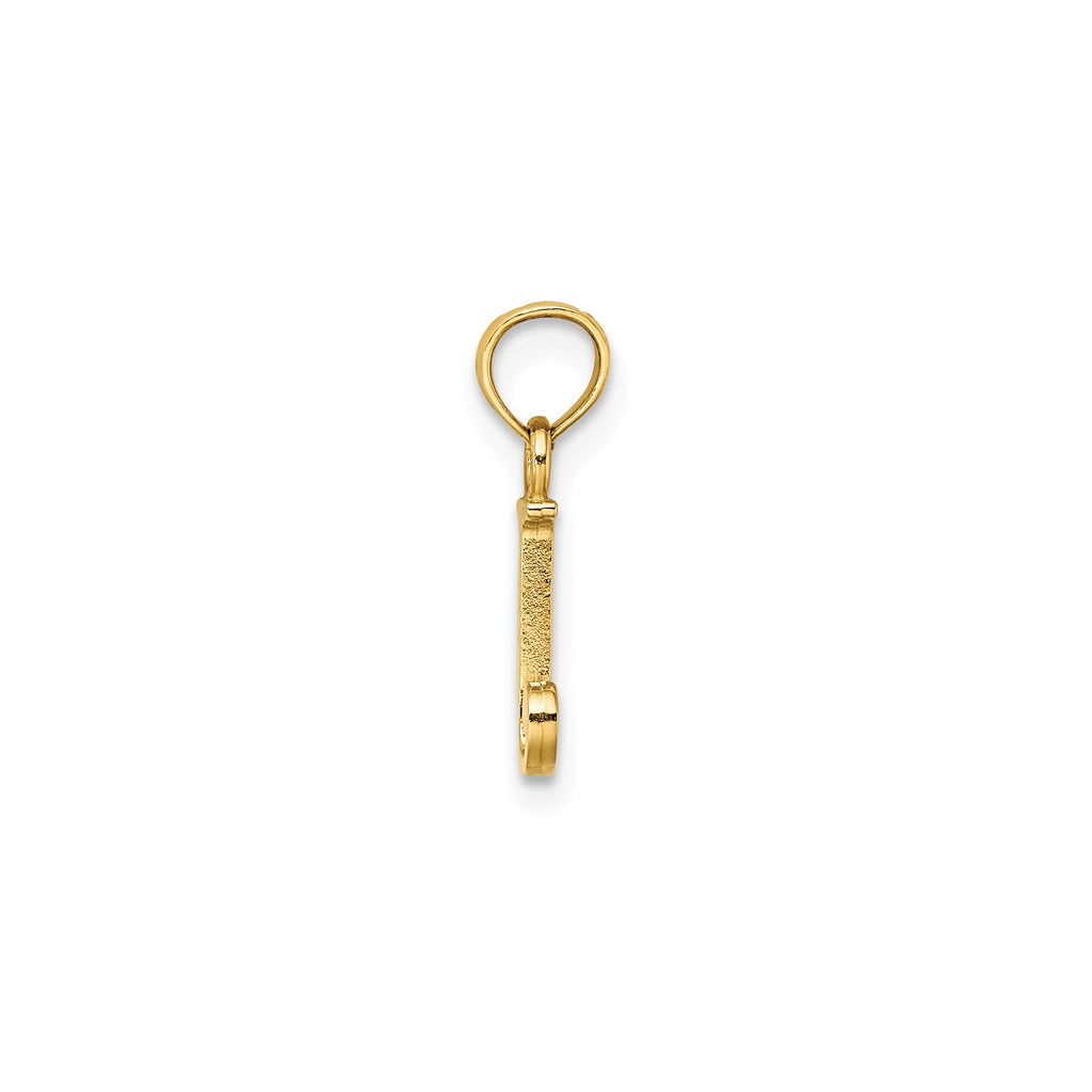 Polished Block Initial J Pendant in Gold-Plated Sterling Silver - Sophia Jewelers