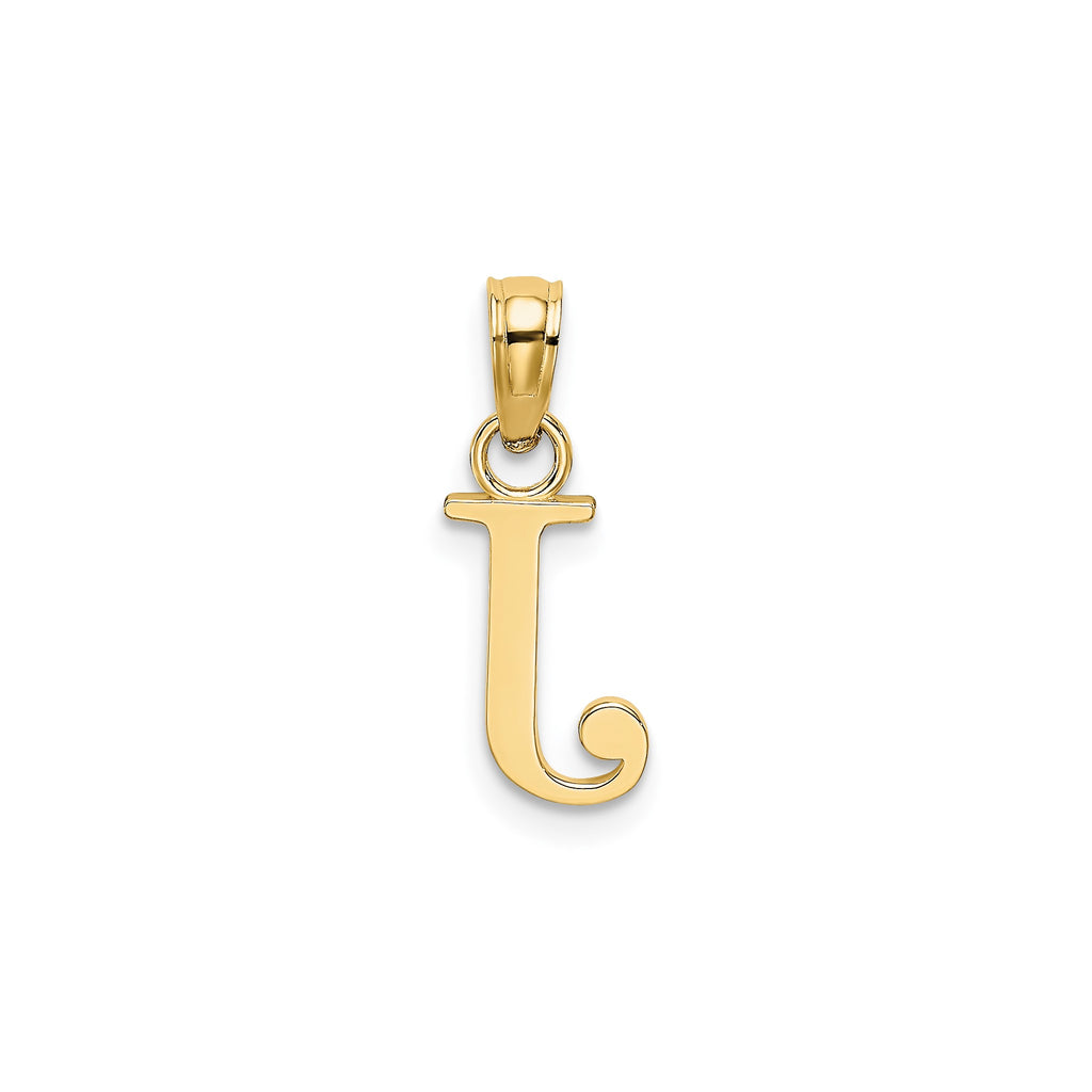 Polished Block Initial J Pendant in Gold-Plated Sterling Silver - Sophia Jewelers
