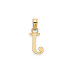 Polished Block Initial J Pendant in Gold-Plated Sterling Silver - Sophia Jewelers