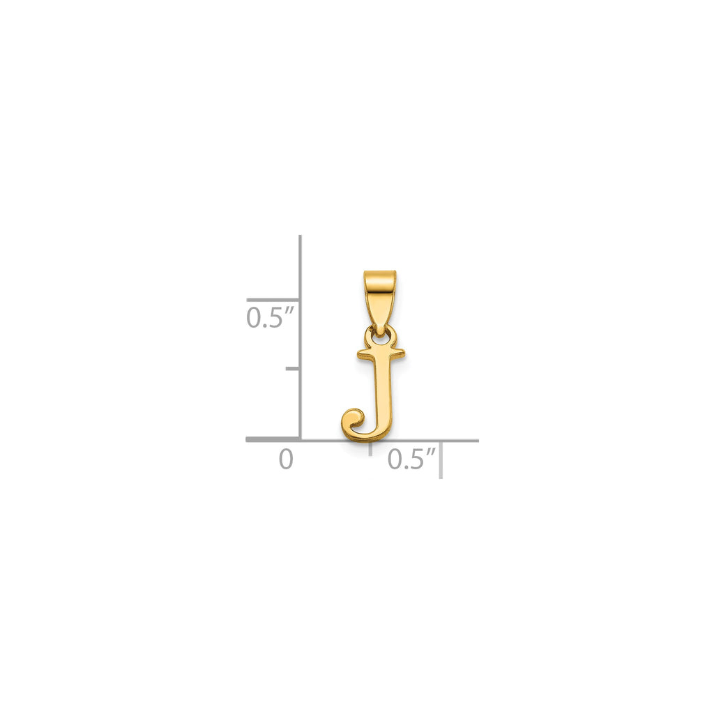 Polished Block Initial J Pendant in Gold-Plated Sterling Silver - Sophia Jewelers