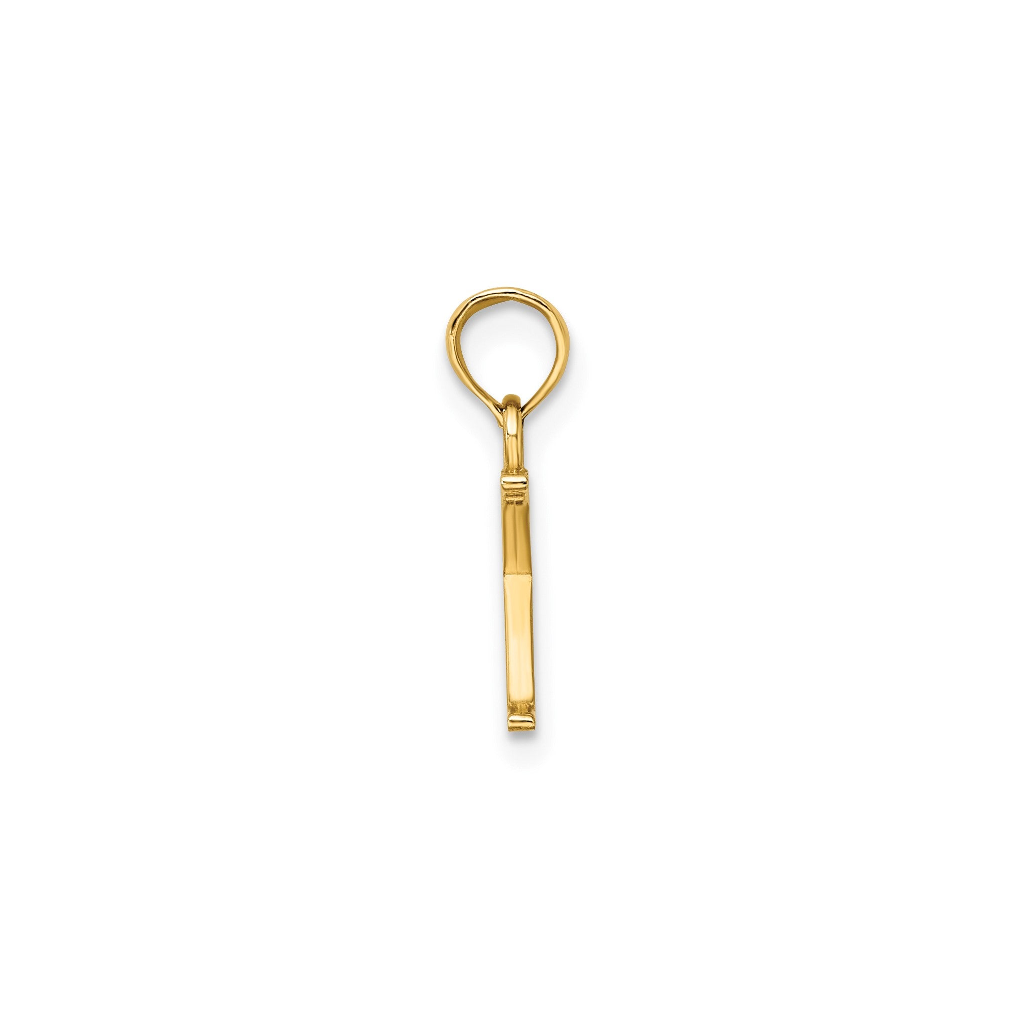 Polished Block Initial K Pendant in Gold-Plated Sterling Silver Secondary image