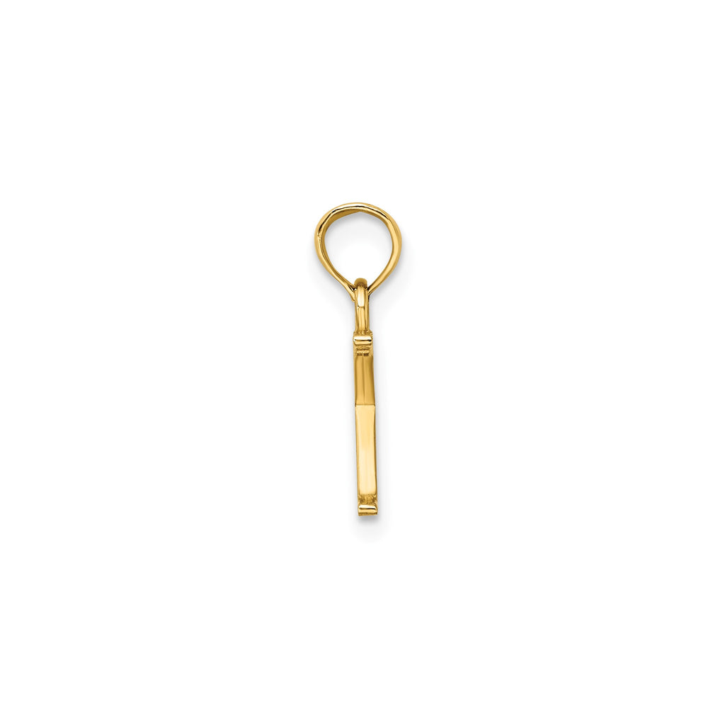Polished Block Initial K Pendant in Gold-Plated Sterling Silver - Sophia Jewelers