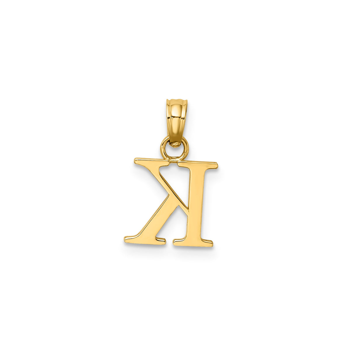 Polished Block Initial K Pendant in Gold-Plated Sterling Silver - Sophia Jewelers