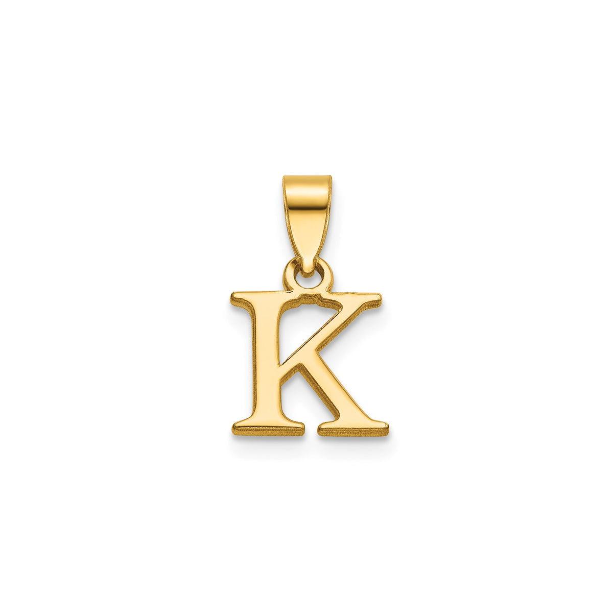 Polished Block Initial K Pendant in Gold-Plated Sterling Silver - Sophia Jewelers Main image