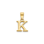 Polished Block Initial K Pendant in Gold-Plated Sterling Silver - Sophia Jewelers