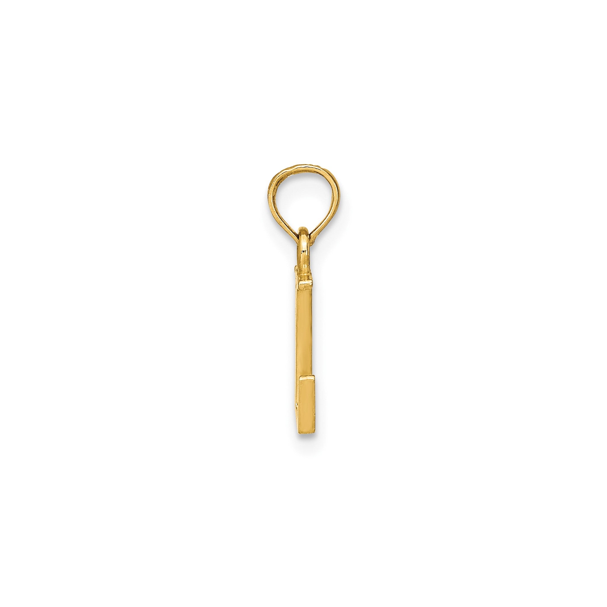 Polished Block Initial L Pendant in Gold-Plated Sterling Silver Secondary image