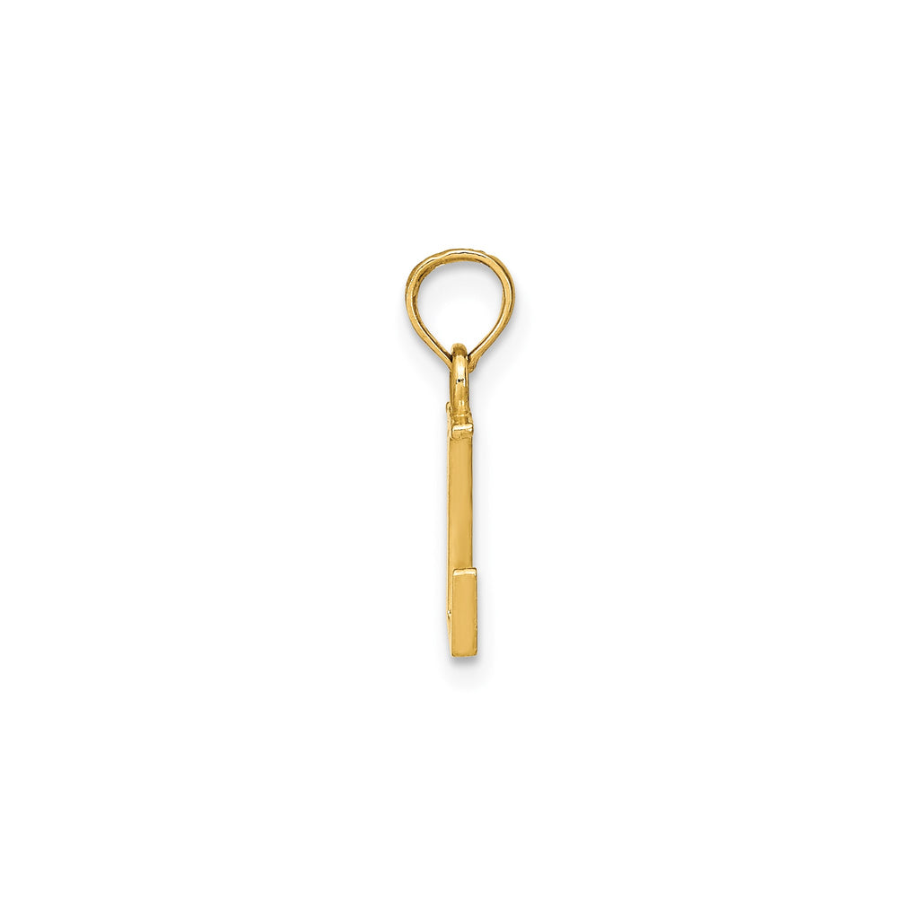 Polished Block Initial L Pendant in Gold-Plated Sterling Silver - Sophia Jewelers