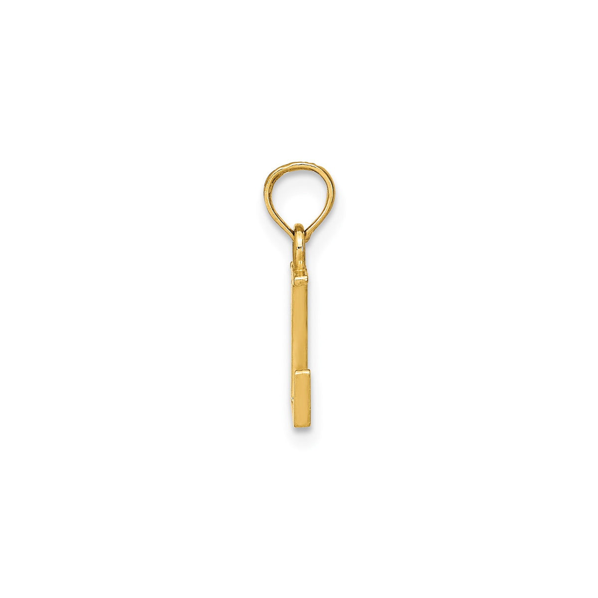 Polished Block Initial L Pendant in Gold-Plated Sterling Silver - Sophia Jewelers