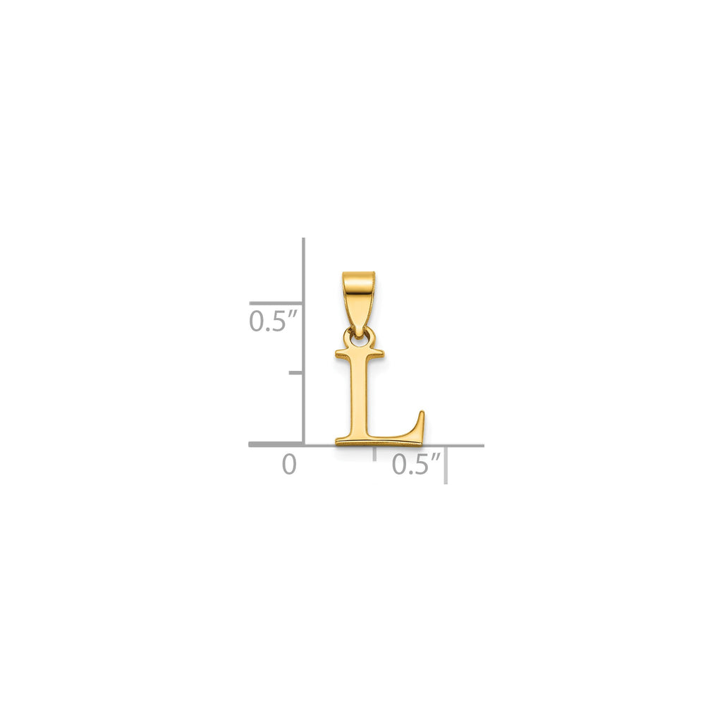 Polished Block Initial L Pendant in Gold-Plated Sterling Silver - Sophia Jewelers