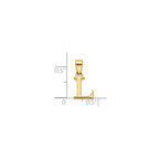 Polished Block Initial L Pendant in Gold-Plated Sterling Silver - Sophia Jewelers