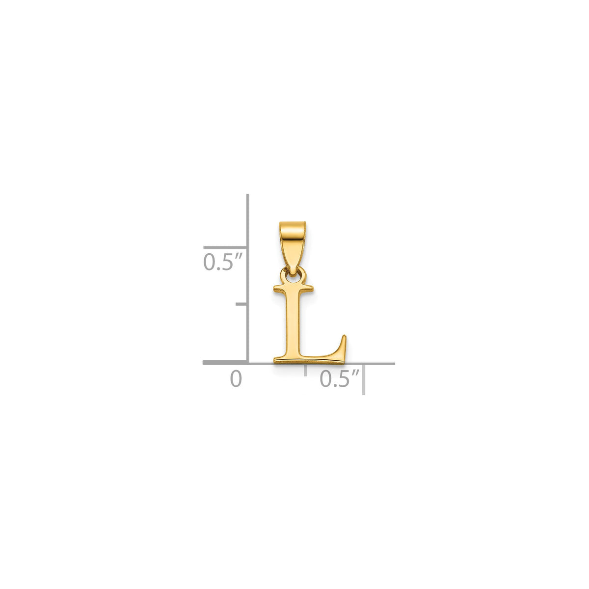 Polished Block Initial L Pendant in Gold-Plated Sterling Silver - Sophia Jewelers