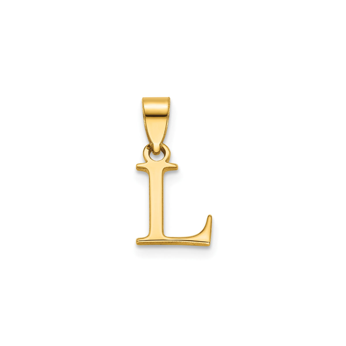 Polished Block Initial L Pendant in Gold-Plated Sterling Silver - Sophia Jewelers