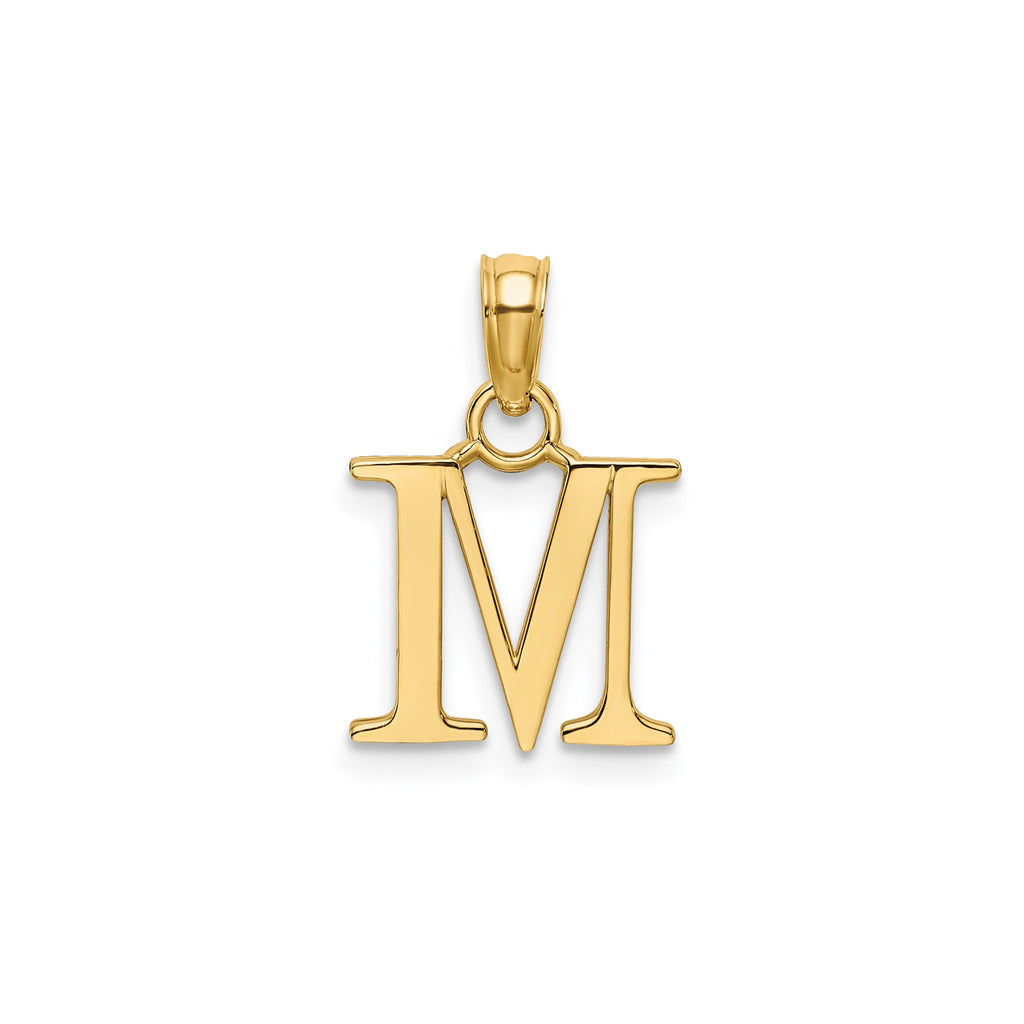 Polished Block Initial M Pendant in Gold-Plated Sterling Silver - Sophia Jewelers