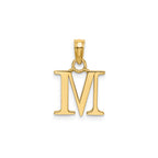 Polished Block Initial M Pendant in Gold-Plated Sterling Silver - Sophia Jewelers