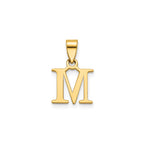 Polished Block Initial M Pendant in Gold-Plated Sterling Silver - Sophia Jewelers