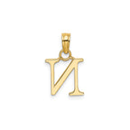 Polished Block Initial N Pendant in Gold-Plated Sterling Silver - Sophia Jewelers