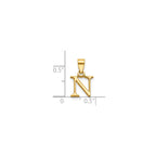 Polished Block Initial N Pendant in Gold-Plated Sterling Silver - Sophia Jewelers