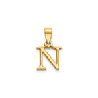 Polished Block Initial N Pendant in Gold-Plated Sterling Silver - Sophia Jewelers