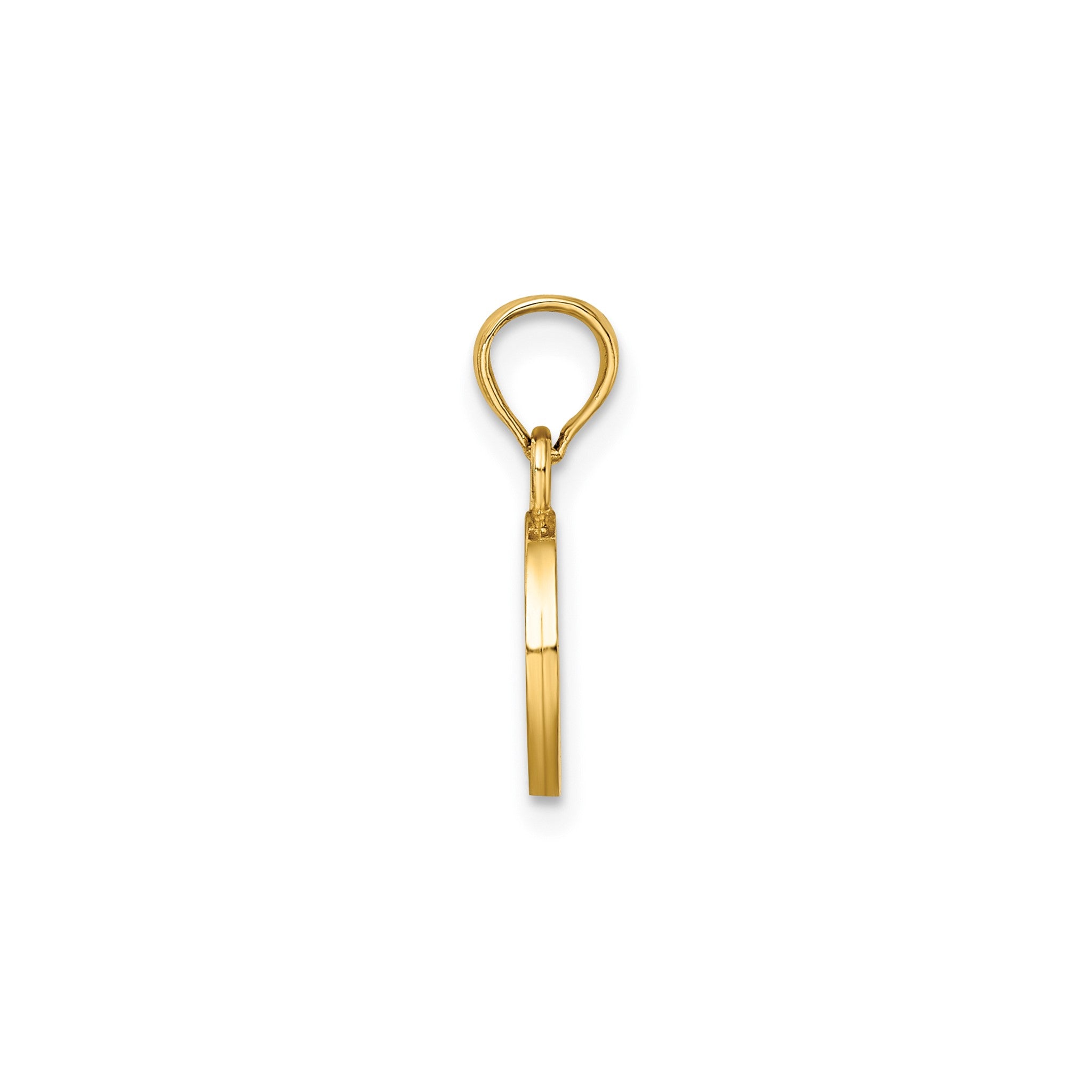 Polished Block Initial O Pendant in Gold-Plated Sterling Silver Secondary image