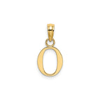 Polished Block Initial O Pendant in Gold-Plated Sterling Silver - Sophia Jewelers