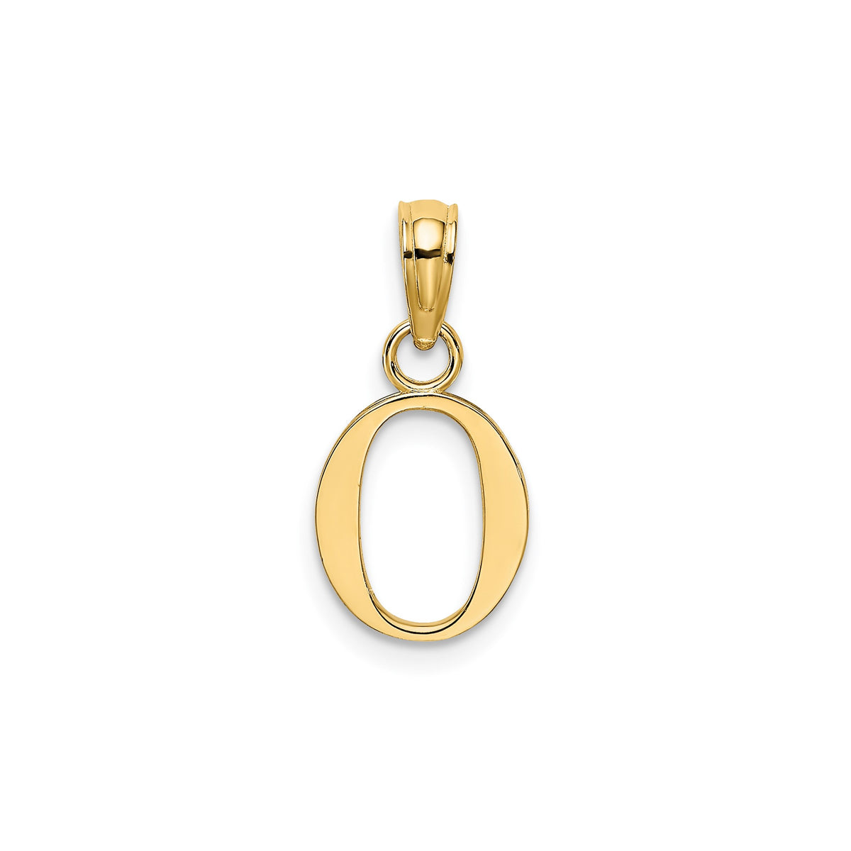 Polished Block Initial O Pendant in Gold-Plated Sterling Silver - Sophia Jewelers