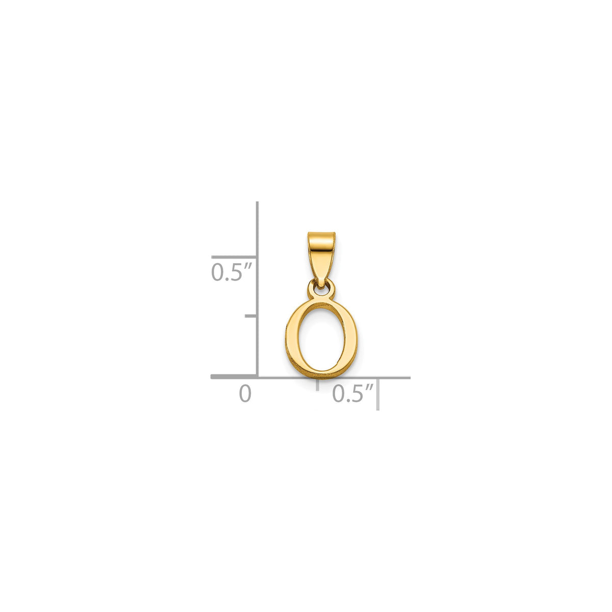 Polished Block Initial O Pendant in Gold-Plated Sterling Silver - Sophia Jewelers