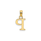 Block Initial -P- Pendant in Gold-Plated Sterling Silver - Sophia Jewelers