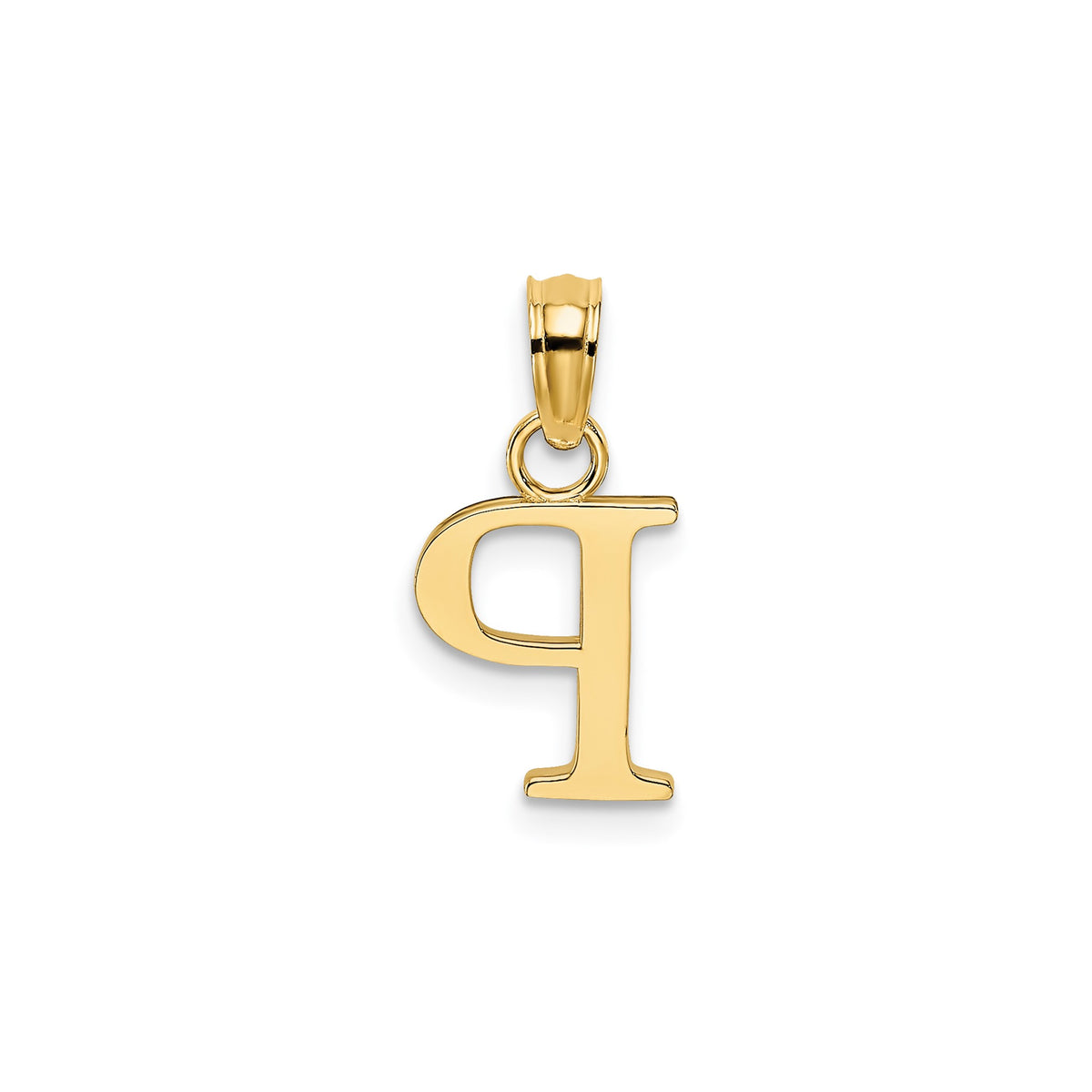 Block Initial -P- Pendant in Gold-Plated Sterling Silver - Sophia Jewelers