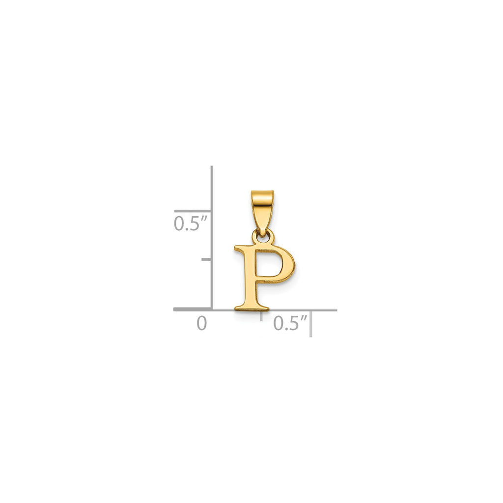 Block Initial -P- Pendant in Gold-Plated Sterling Silver - Sophia Jewelers