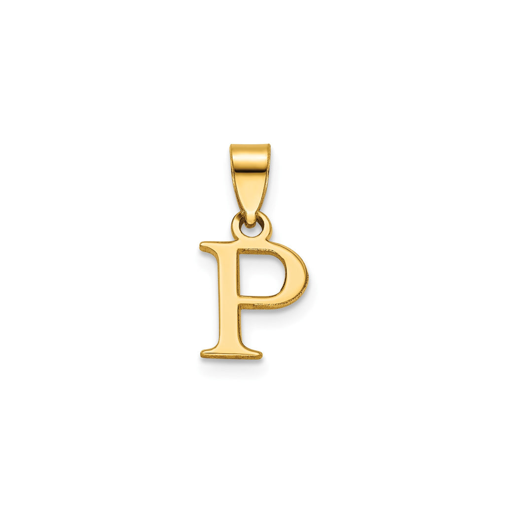 Block Initial -P- Pendant in Gold-Plated Sterling Silver - Sophia Jewelers