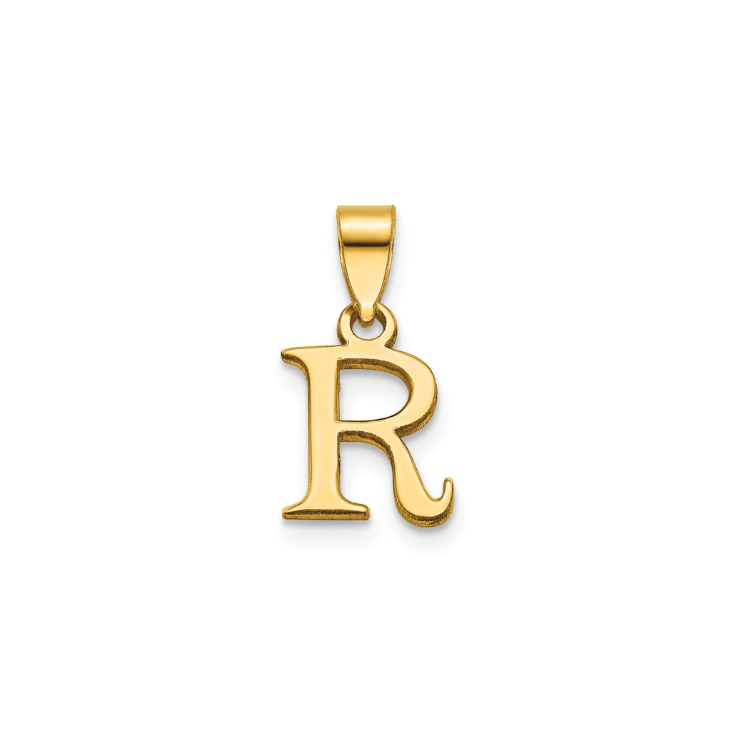 Block Initial -R- Pendant in Gold-Plated Sterling Silver - Sophia Jewelers