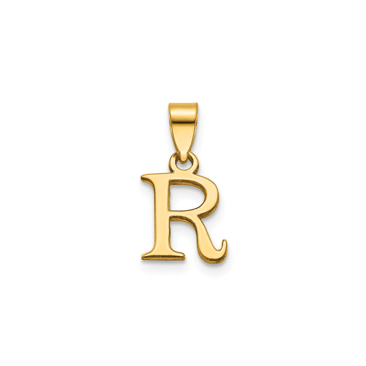 Block Initial -R- Pendant in Gold-Plated Sterling Silver - Sophia Jewelers