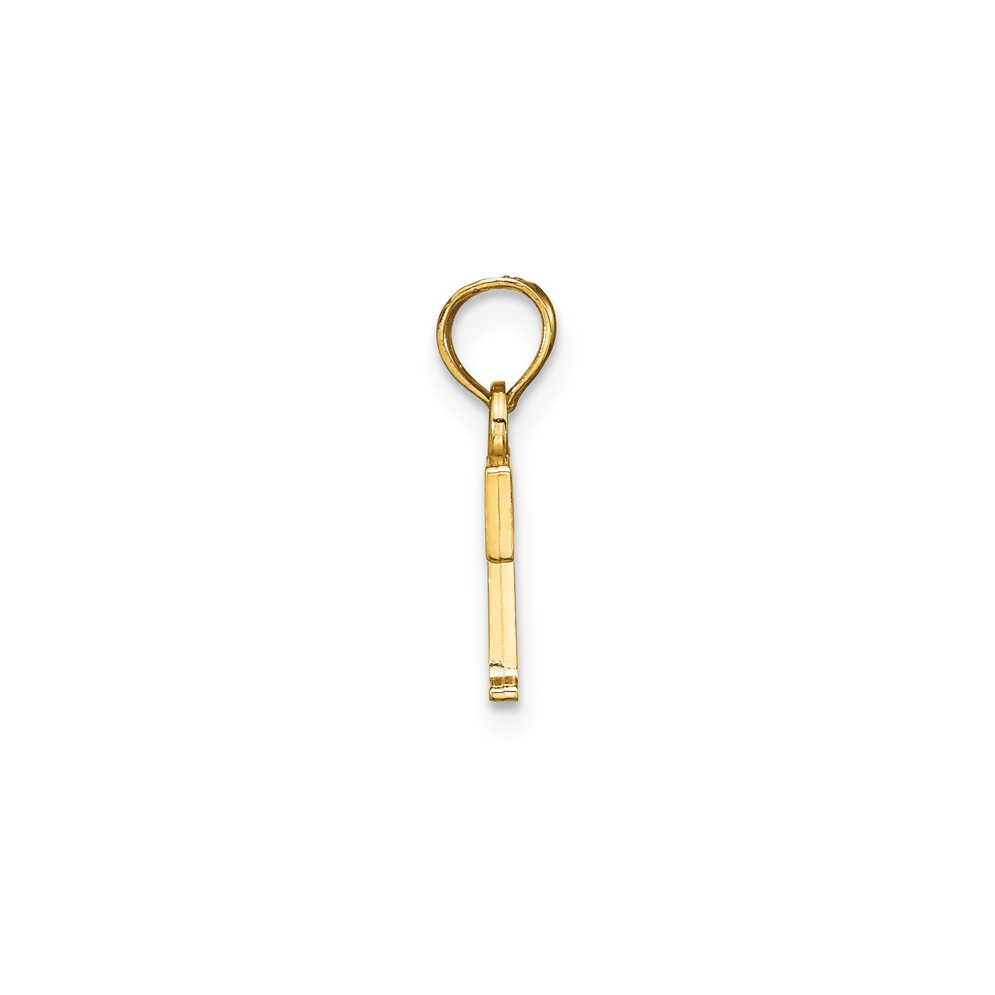 Block Initial -T- Pendant in Gold-Plated Sterling Silver Secondary image