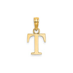 Block Initial -T- Pendant in Gold-Plated Sterling Silver - Sophia Jewelers