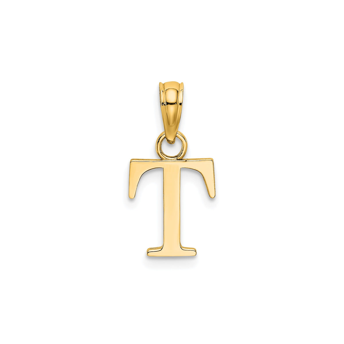 Block Initial -T- Pendant in Gold-Plated Sterling Silver - Sophia Jewelers
