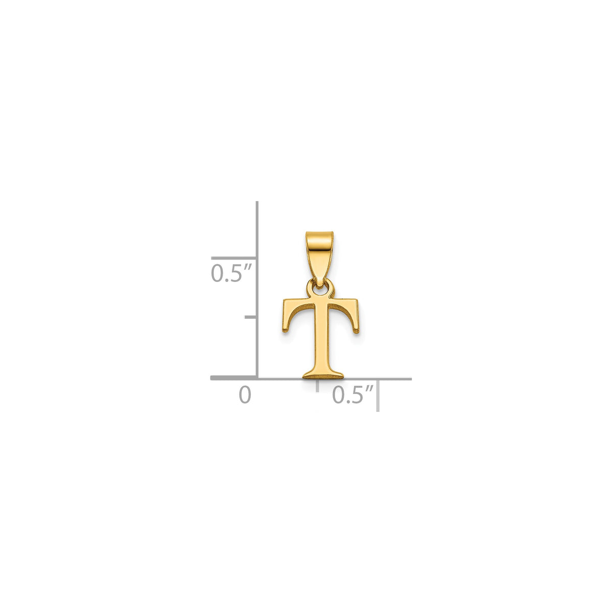 Block Initial -T- Pendant in Gold-Plated Sterling Silver - Sophia Jewelers