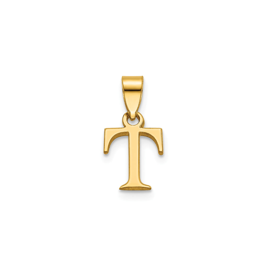 Block Initial -T- Pendant in Gold-Plated Sterling Silver - Sophia Jewelers