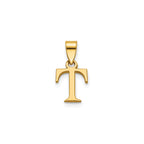 Block Initial -T- Pendant in Gold-Plated Sterling Silver - Sophia Jewelers