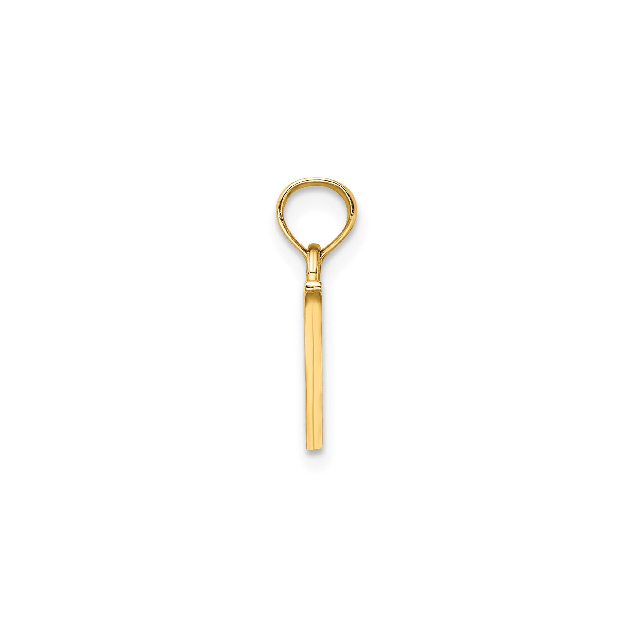 Block Initial -V- Pendant in Gold-Plated Sterling Silver Secondary image